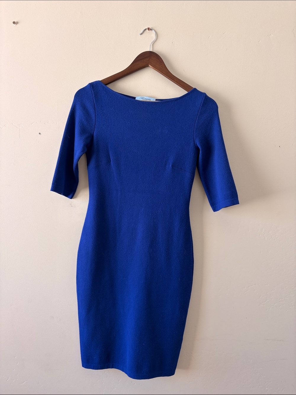 Elegant Cobalt Blue Midi Sheath Dress